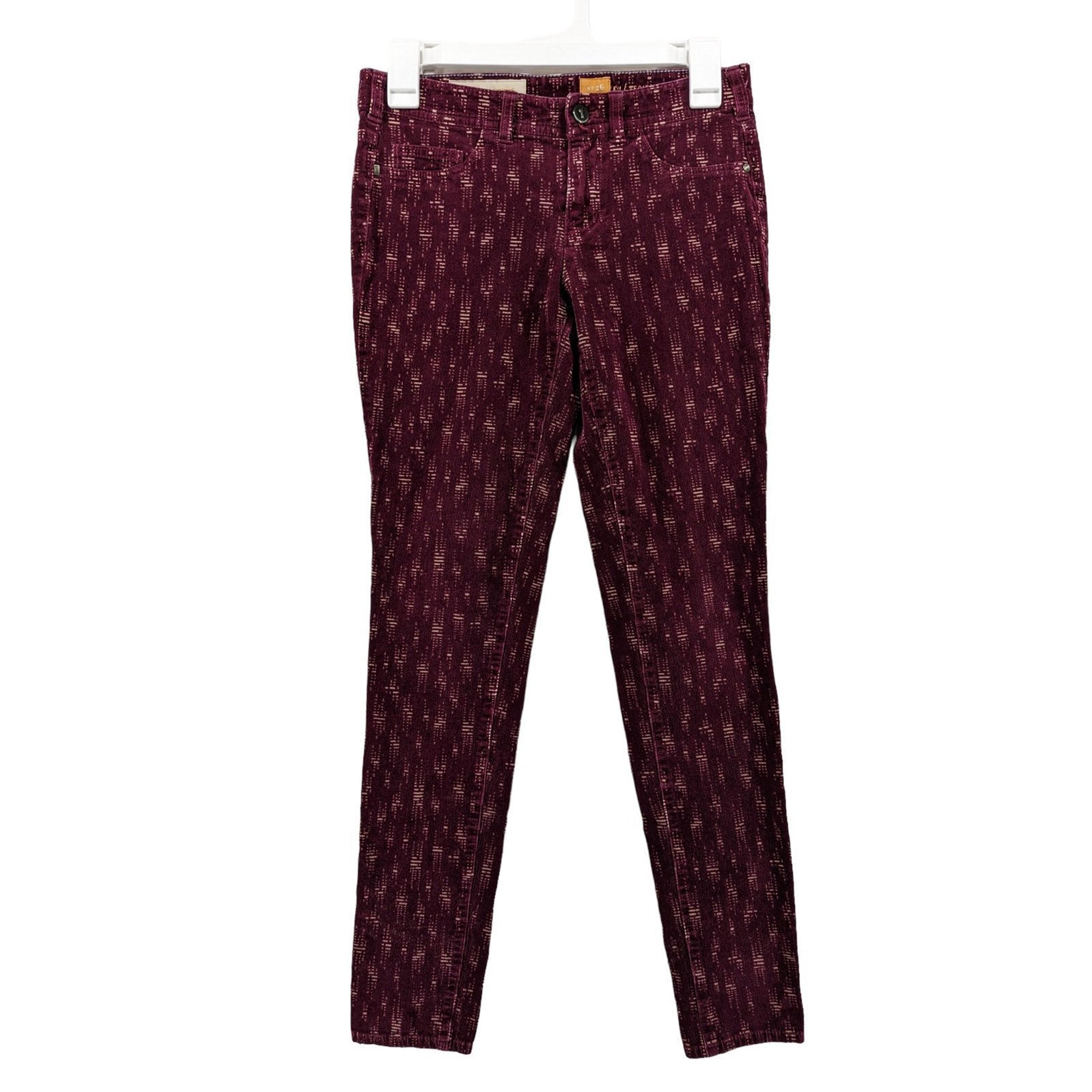 Anthropologie Pilcro And Letterpress Corduroy Pants Serif 26 Abstract Burgundy