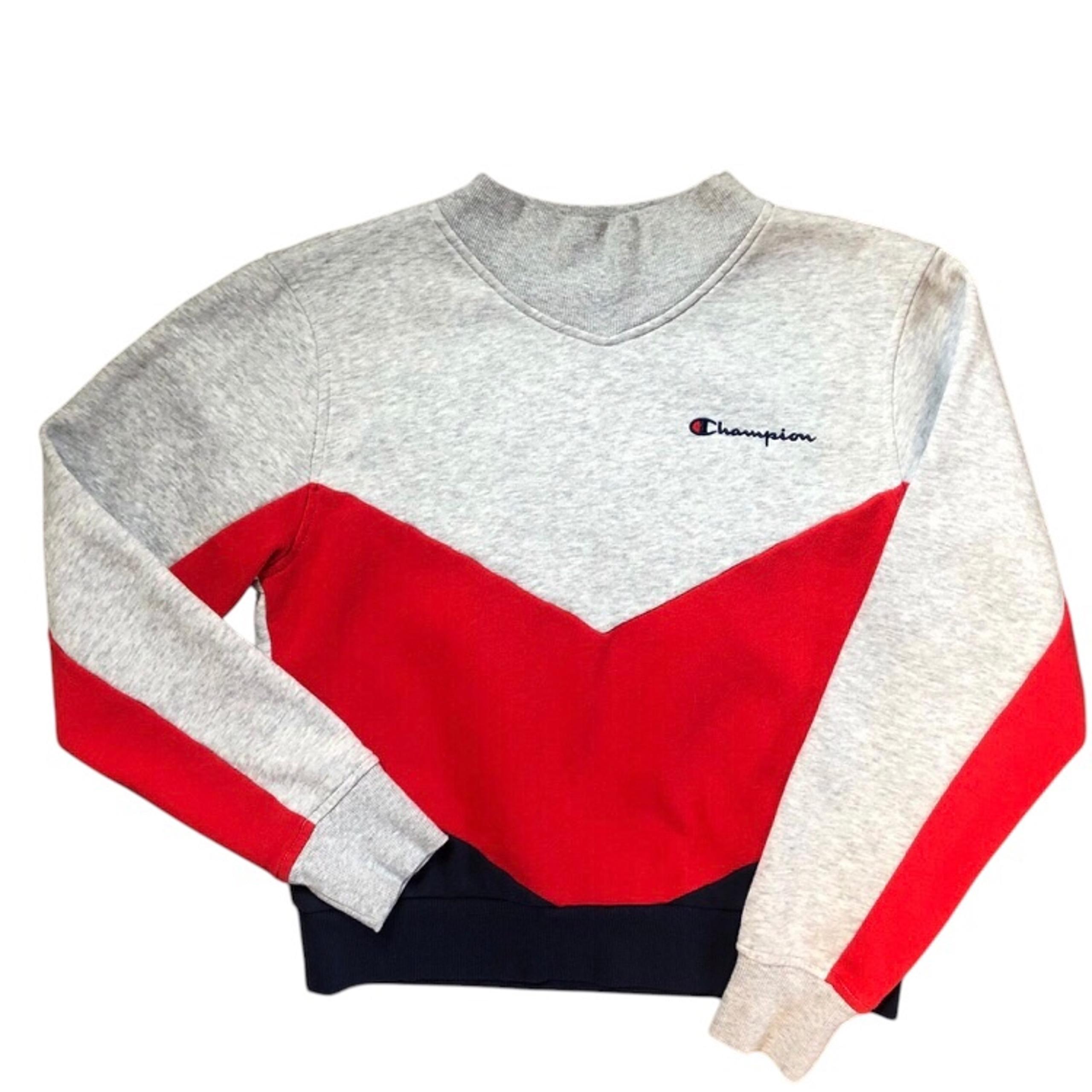 CHAMPION Chevron Mock Neck Logo Sweatshirt Womens Small S Retro Sport USA