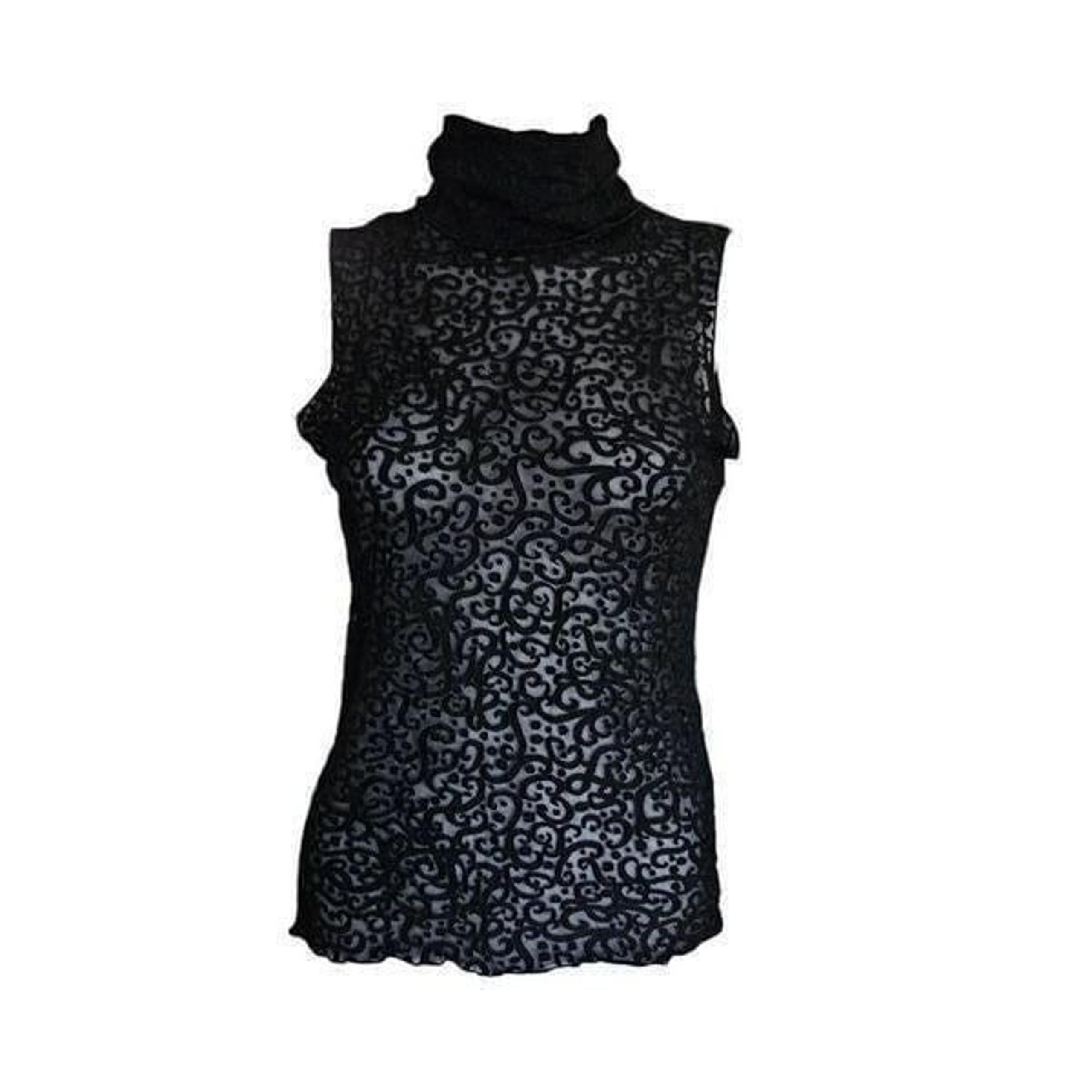 giorgio armani mesh cutout fitted blouse
