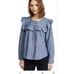 MADEWELL Chambray Ruffled Blouse NWOT