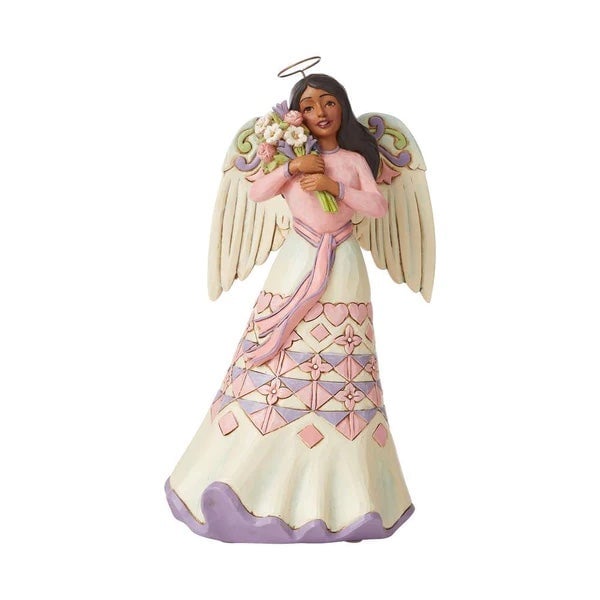 Jim Shore A Bouquet of Love for Mom - Angel Holding Flowers New