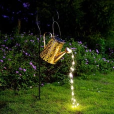 Solar Lights Outdoor Garden Decor, Large Hanging Waterproof Watering Can Landsca