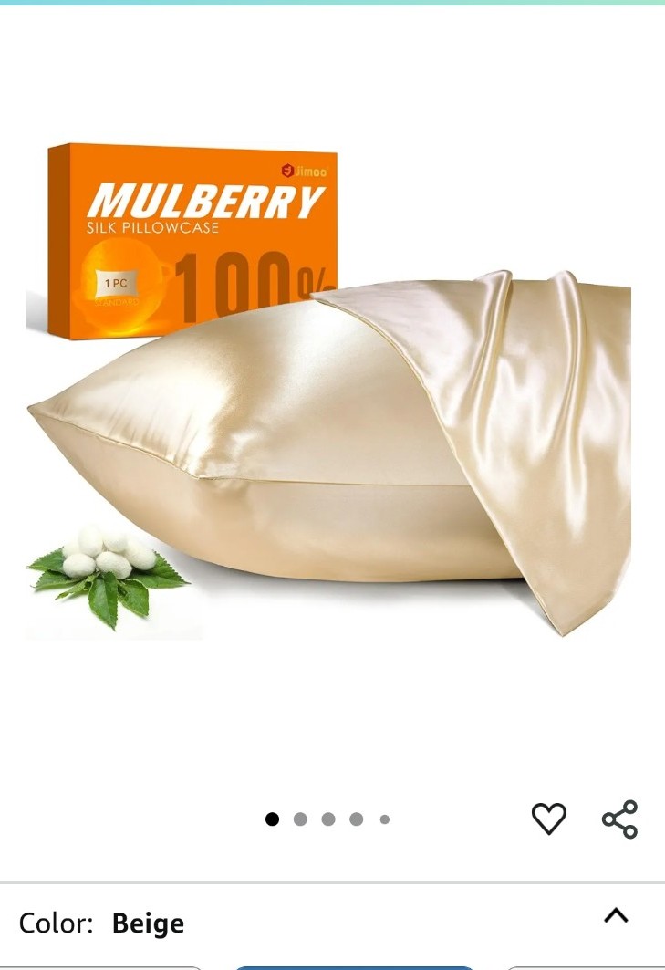 Two silk pillowcases beige NIP