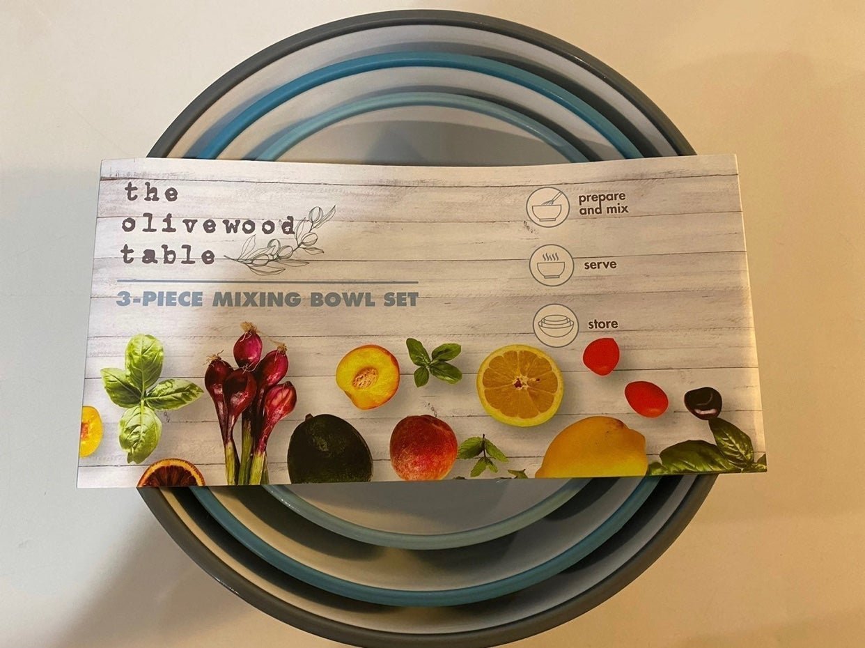 The Olivewood Table 3 Piece Mixing Bowl Set