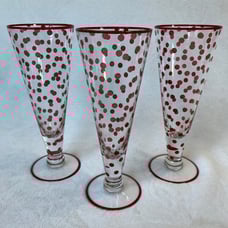 Red Polka Dot Fluted Glasses (3)