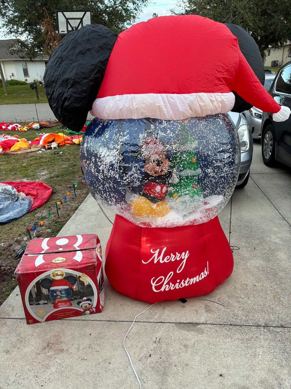 Gemmy Disney Christmas Airblown Inflatable Mickey SnowGlobe Rare