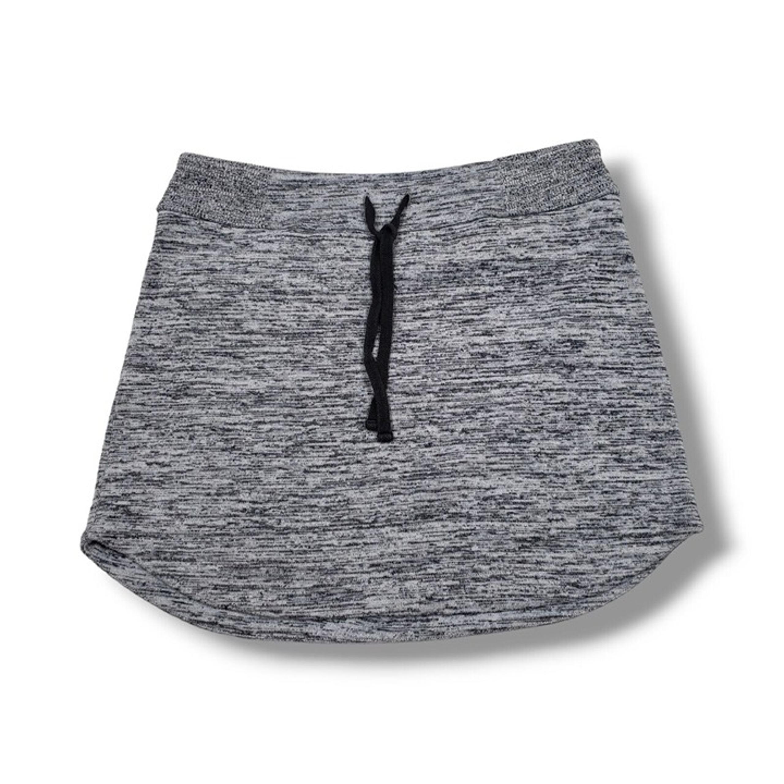 Athleta Downplay Knit Skirt Womens Small Grey Mini Drawstring