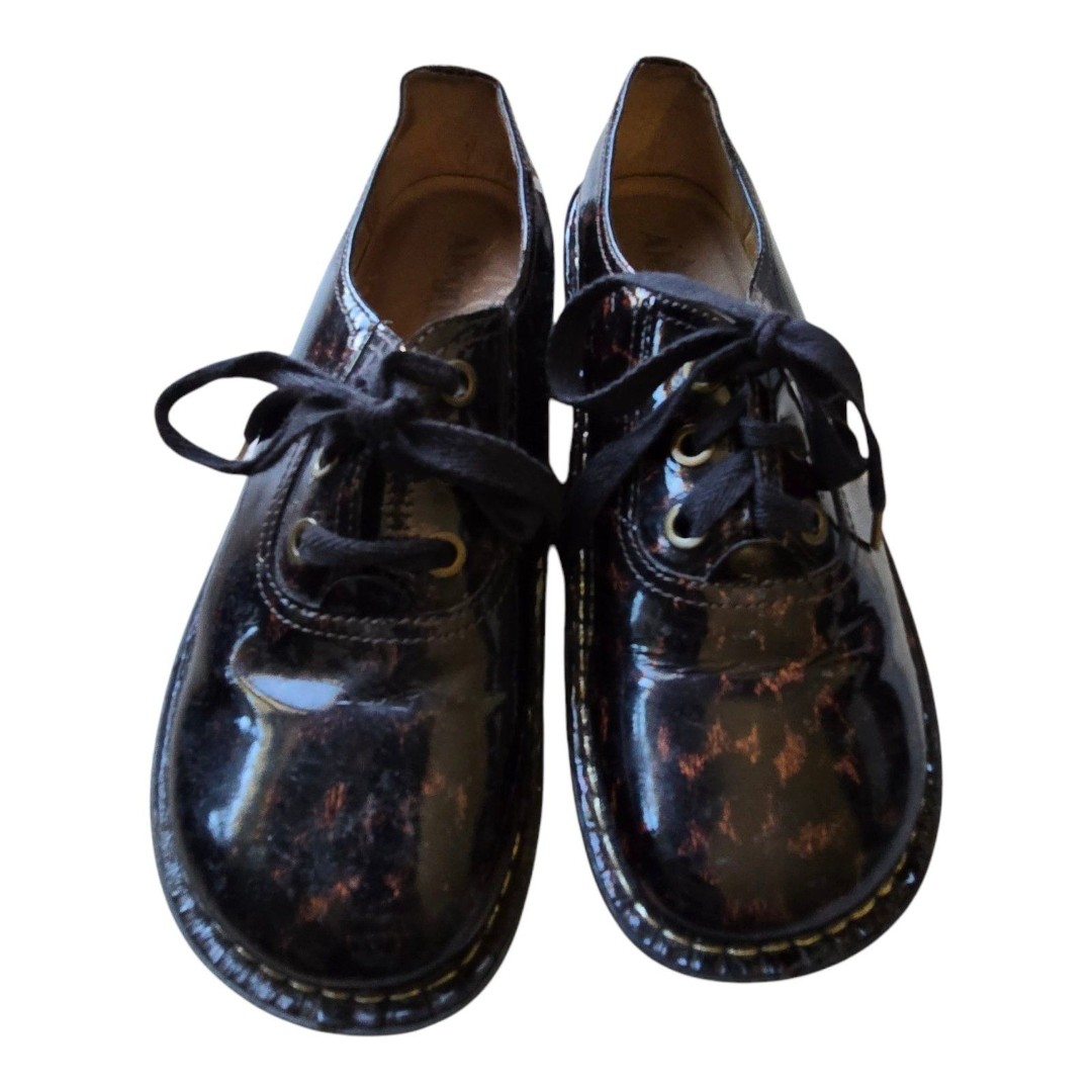 ALEGRIA Oxford Shoes Lace Up Patent Leather Animal Print Cheetah Size 41 ABB 407