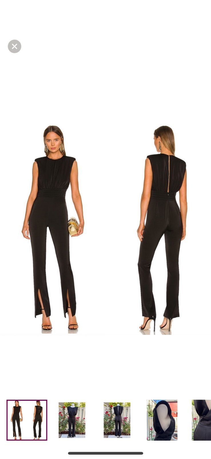 NBD Adler Jumpsuit Black Size XS NWT Split Hem Revolve