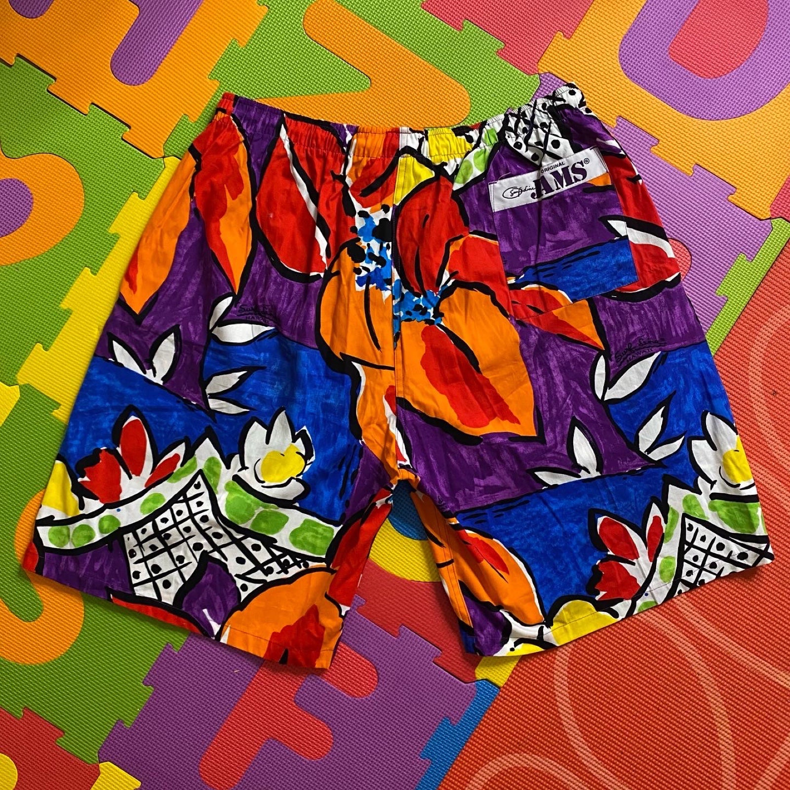 80s VINTAGE ORIGINAL JAMS WORLD SURFLINE SHORTS factory