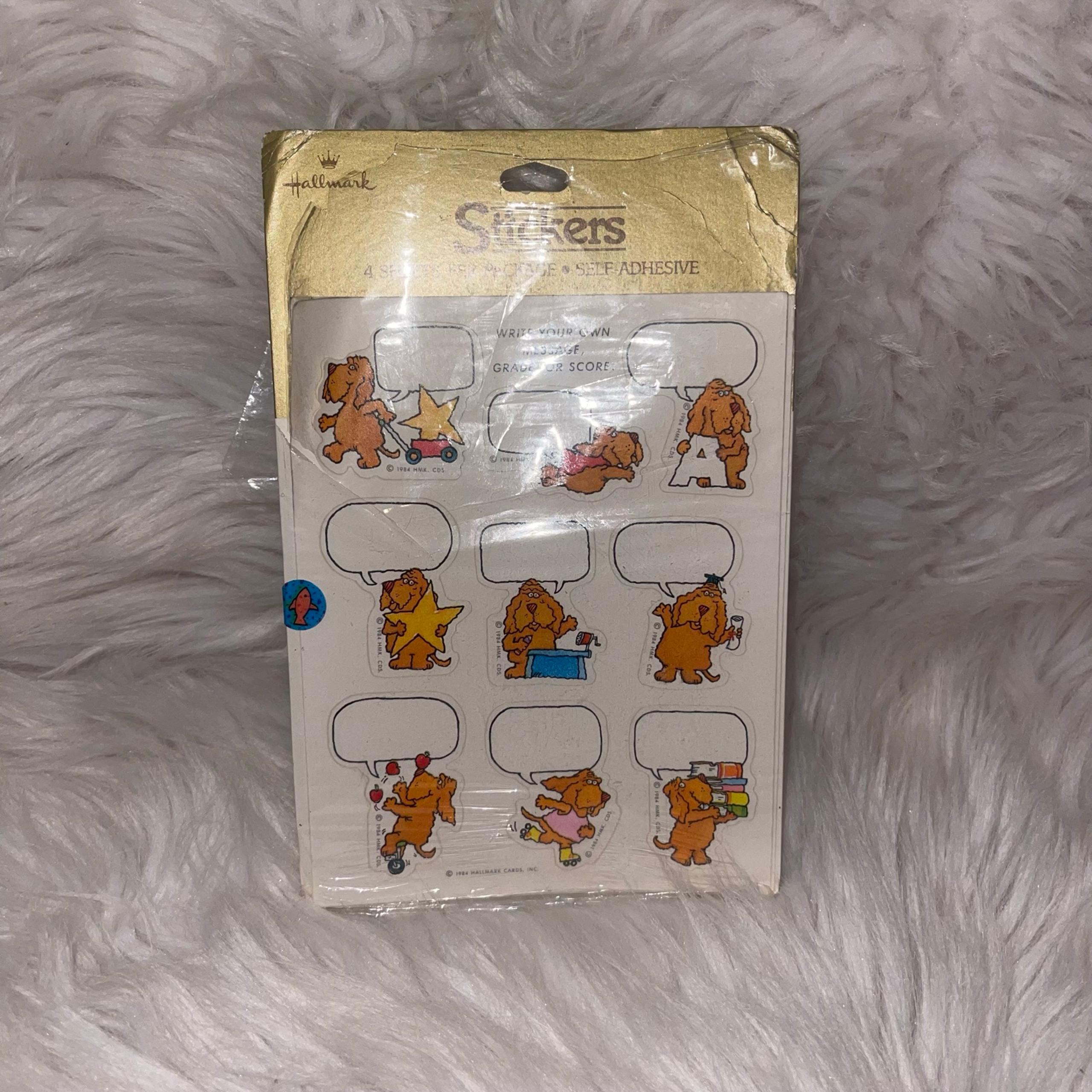 Vintage 1984 Hallmark Write Your Own Message Stickers - 2 Sheets