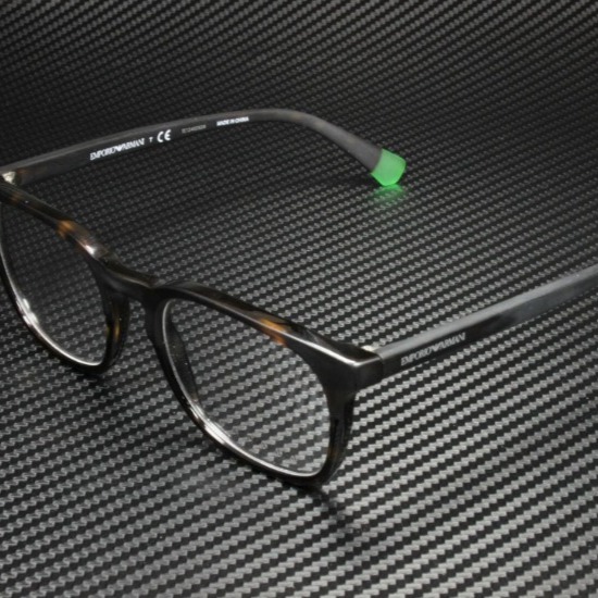 Emporio Armani Men's Matte Grey Havana and Green 51mm Eyeglasses!