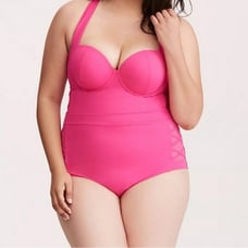 NEW! Plus Size 2X Torrid Hot Pink one piece swimsuit