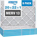 Aerostar 20x22x1 MERV 13 Pleated Air Filter, AC Furnace Air ((69.00 VALUE))