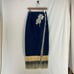 Vintage Apache Womens Blue White Ombre Fringe Denim Beaded Skirt Small