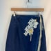 Vintage Apache Womens Blue White Ombre Fringe Denim Beaded Skirt Small