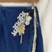 Vintage Apache Womens Blue White Ombre Fringe Denim Beaded Skirt Small