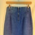 Vintage Apache Womens Blue White Ombre Fringe Denim Beaded Skirt Small