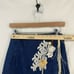 Vintage Apache Womens Blue White Ombre Fringe Denim Beaded Skirt Small