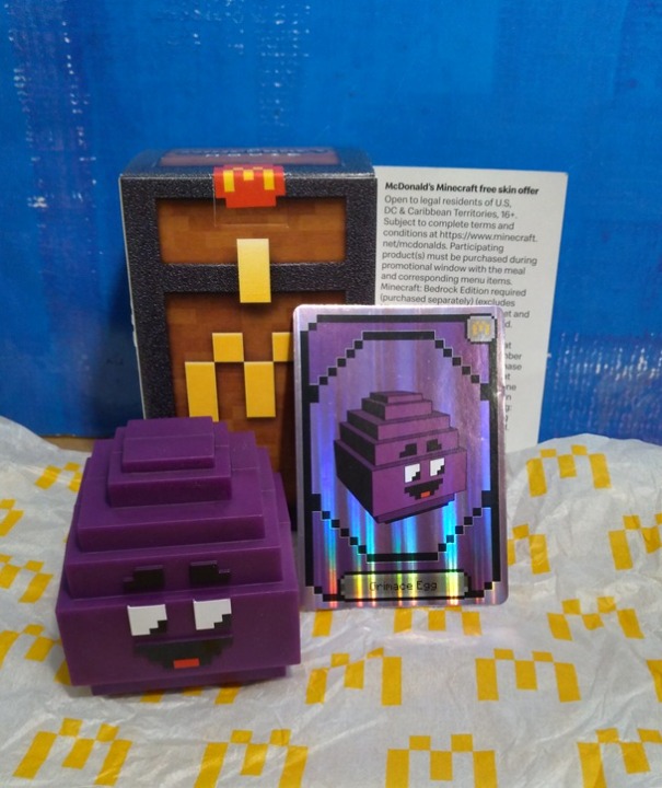 McDonald’s A Minecraft Movie GRIMACE EGG Adult Happy Meal Toy With Code
