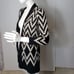 Cyrus Black Tan Tribal Vee Neck Cardigan Sweater S
