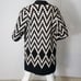 Cyrus Black Tan Tribal Vee Neck Cardigan Sweater S