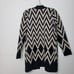 Cyrus Black Tan Tribal Vee Neck Cardigan Sweater S