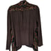 Alberto Makali geometric printed open front faux suede sweater cardigan USA Med