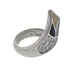 Vintage Sterling Silver Mother Of Pearl Onyx Inlay Cubic Zirconia Ring Size 8