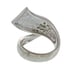 Vintage Sterling Silver Mother Of Pearl Onyx Inlay Cubic Zirconia Ring Size 8