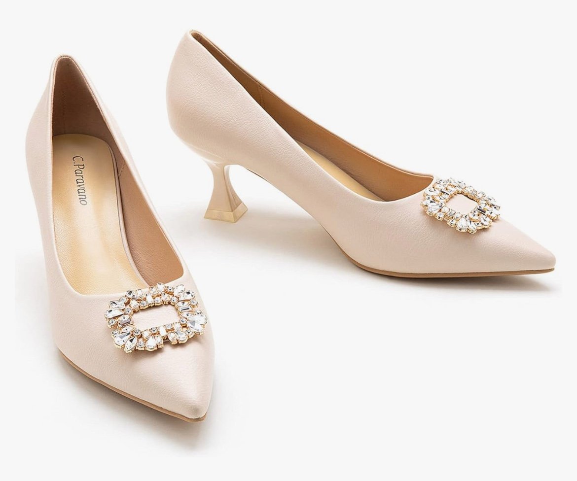 C.Paravano Crystal Buckle Pumps (Olivia)