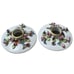 Capodimonte Italian Porcelain Candle Holders Applied Raised Flowers