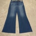 Democracy Ab Solution Skyrise Wide Leg Fray Jean womens sz 14 dark wash stretch