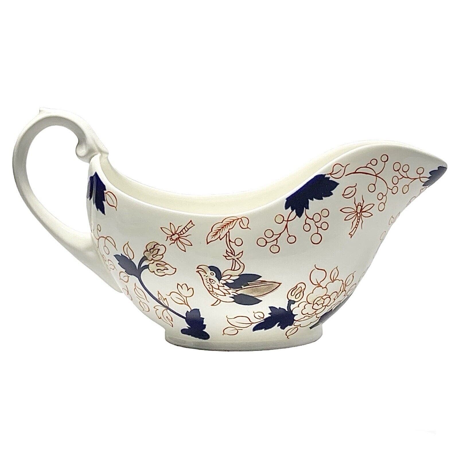 Coalport “Hong Kong” Imari Bird Bone China Gravy Boat 8 1/4” England