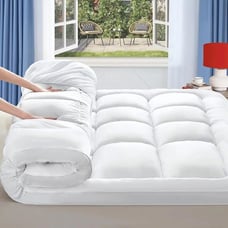 OASKYS Cooling Mattress Topper | Breathable Extra-Thick Queen Mattress Protector