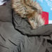 d.i.a. Olive Green Jacket with Fur Trim, Size M