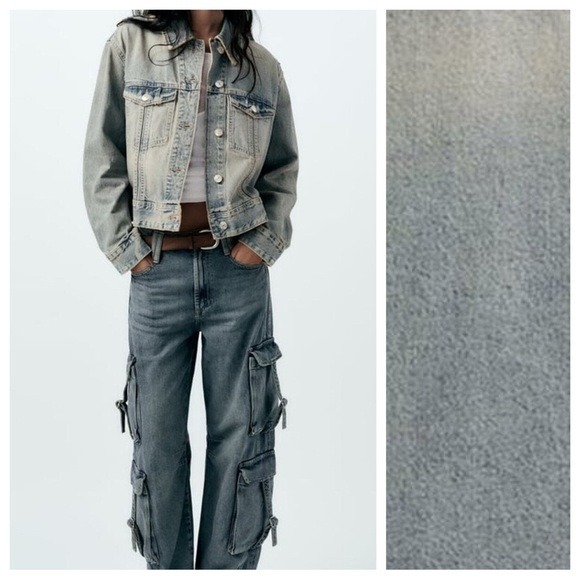 NWT. Zara TRF Blue 100% Cotton Denim Jacket. Size XS.