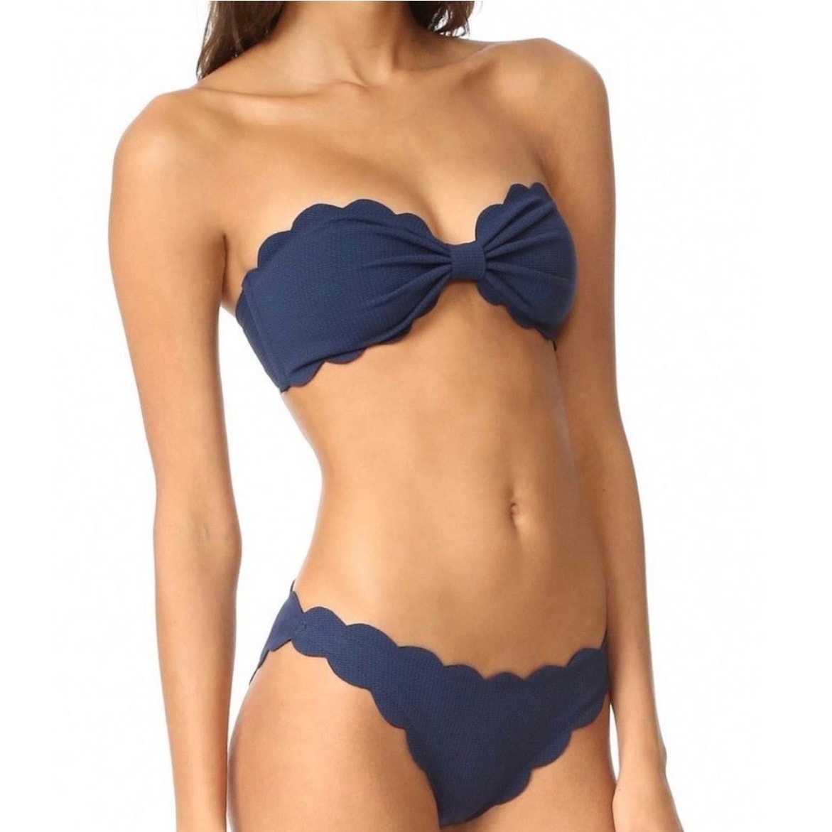 MARYSIA Antibes Navy Scalloped Bikini Size Small