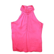 Lilly Pulitzer Kristine Top Pink Tango High Neck Satin size Small