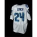 SUPER RARE Nike #24 MARSHAWN LYNCH Seattle Seahawks NFL RB White Mint Throwback