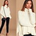 FREE PEOPLE layer cake white turtleneck sweater top