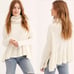 FREE PEOPLE layer cake white turtleneck sweater top
