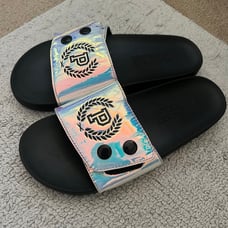Victoria’s Secret PINK Iridescent Blue Pink Wreath Logo Slides