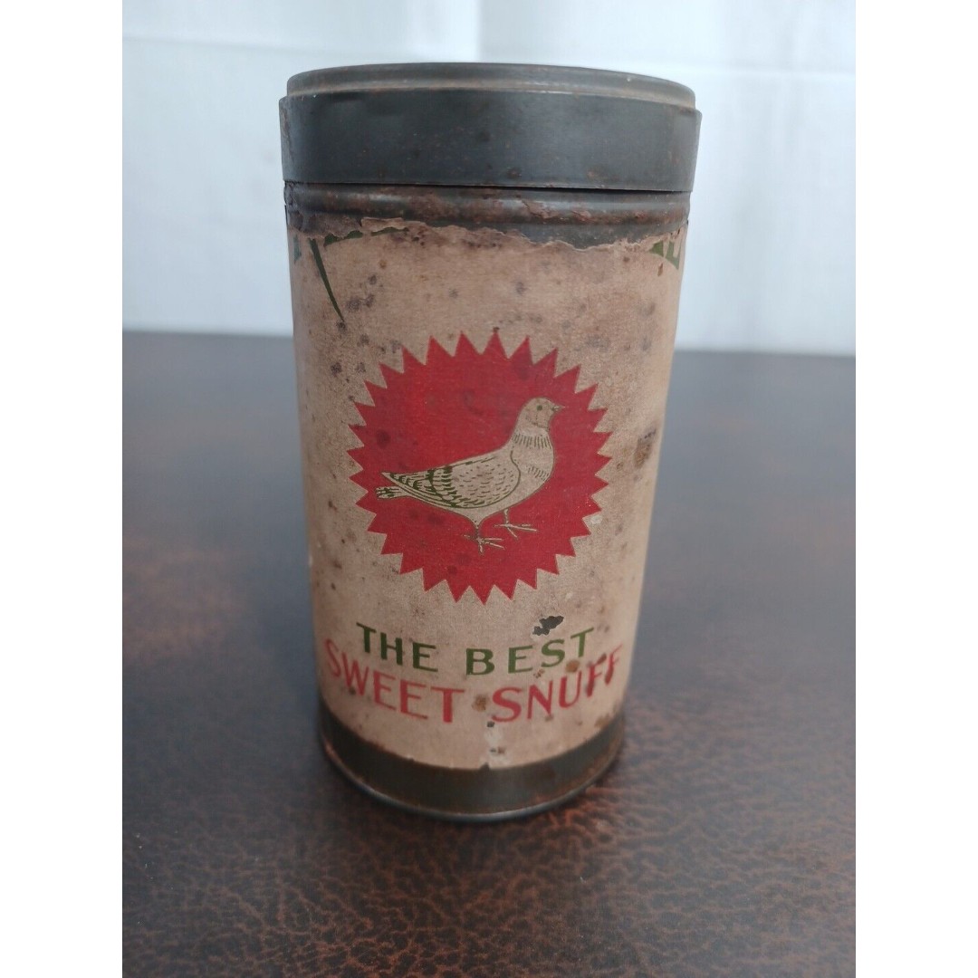 Vtg 1920s Red Seal Snuff Weyman-Bruton US Tobacco Co Advertising Tin Can Antique