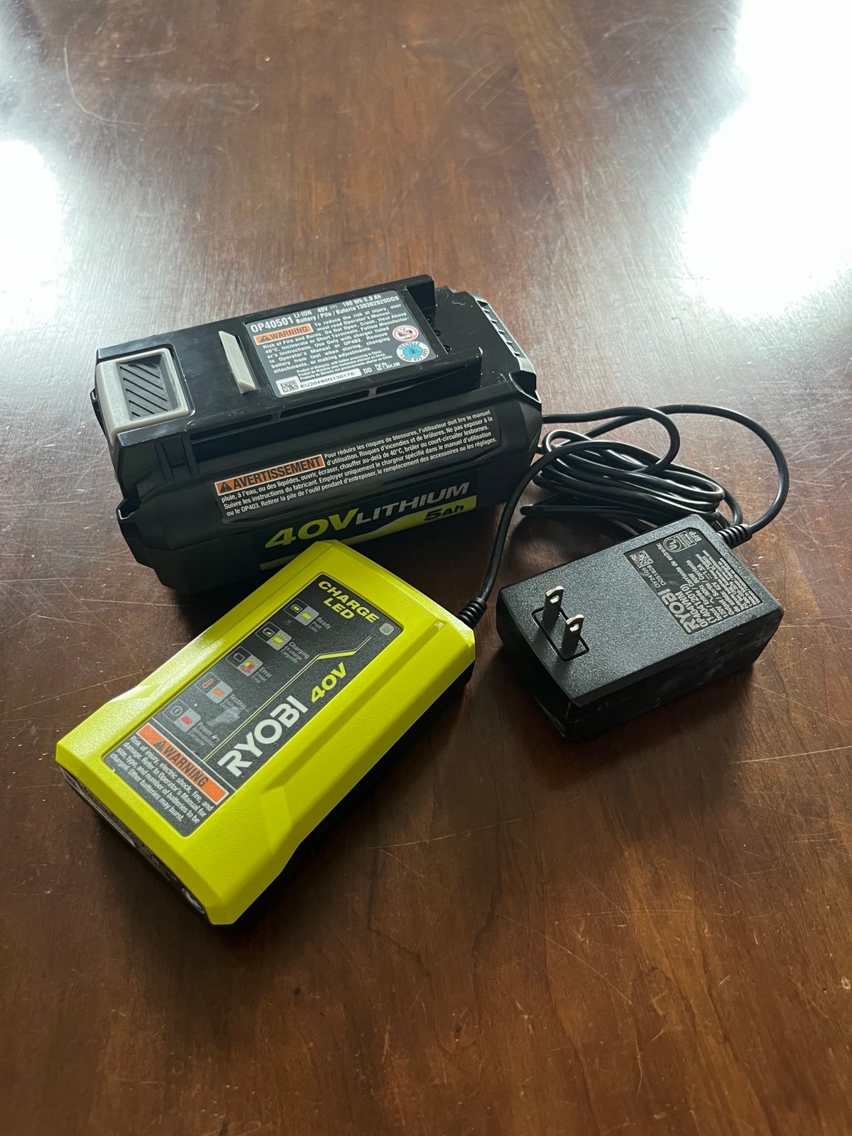 Ryobi 40v Lithium ion 5amp battery and charger
