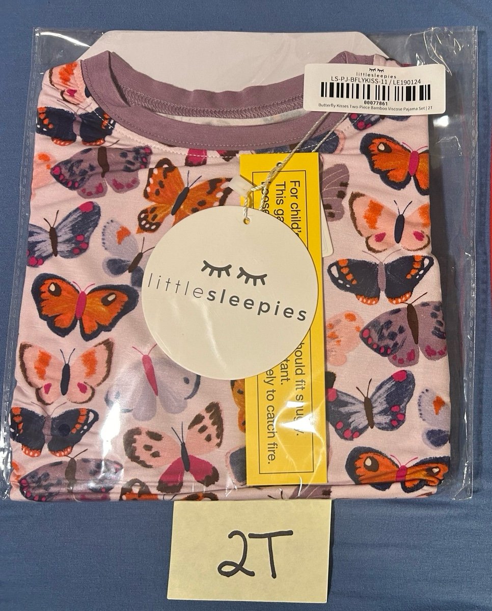 Little Sleepies 2T Butterfly Kisses Short Sleeve & Pants Set