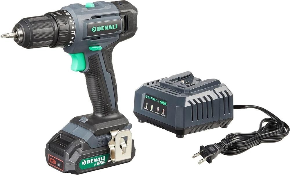 Denali by Skil 20V Cordless Brush 1/2-in, 2 ah Battery, & 2.4 Amps Charger Kit