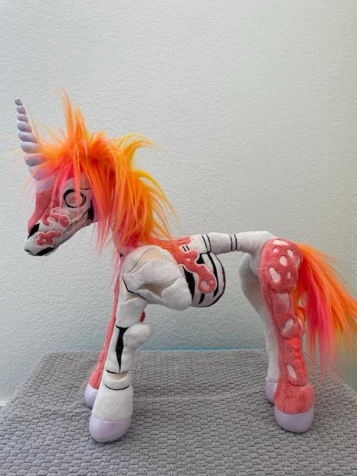 Micknagerie handmade plush zombie unicorn
