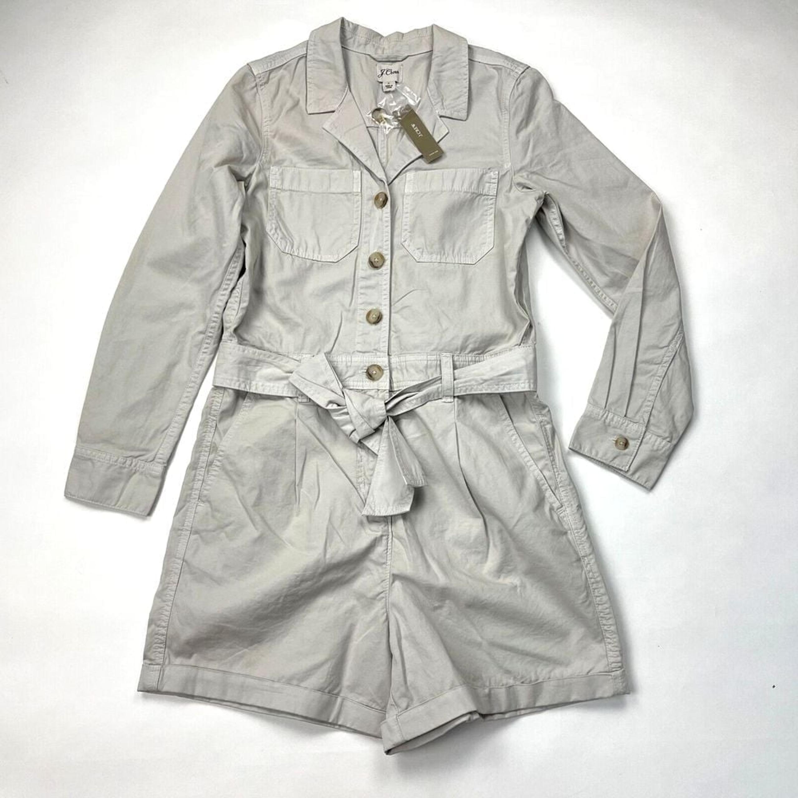J Crew  Foundry Chino Shorts Coveralls Jumpsuit Romper Women 2 NWT $148 Cotton