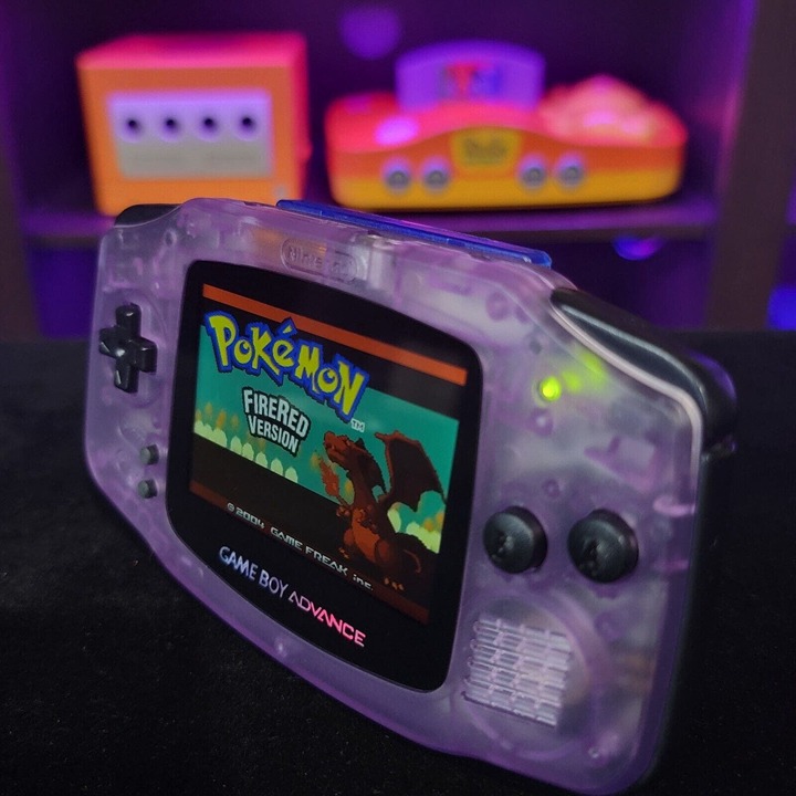 Atomic Purple Game Boy Advance GBA iPS LCD Usb-C 1800 mAh Rechargeable Battery